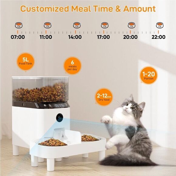 COPY - Automatic Cat Feeders, Smart Timed Automatic Dog Feeder, HD Camera Voice… - Picture 5 of 9